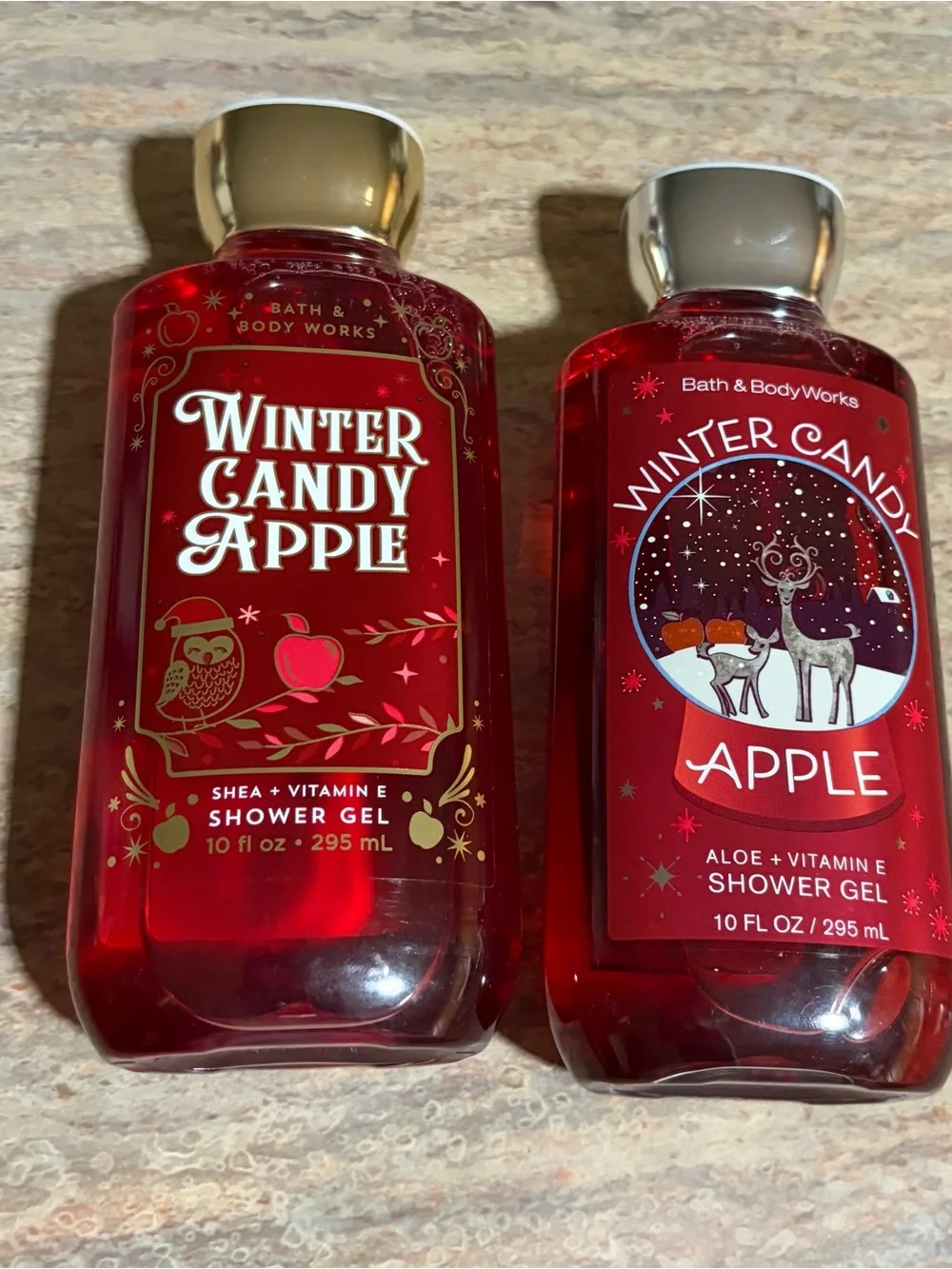 Bath & Body Works Winter Candy Apple Body Wash Set - Red